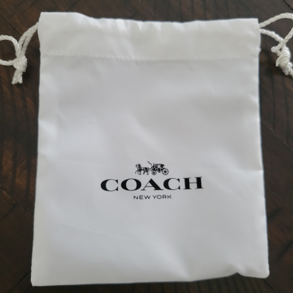Authentic Coach Small Dust Bag White approximately 5x5 inches